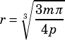 r=\sqrt[3]{\dfrac{3m\pi}{4p}}